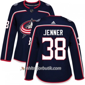 Dame Ishockey Columbus Blue Jackets Tröja Boone Jenner 38 Adidas 2017-2018 Marinblå Authentic